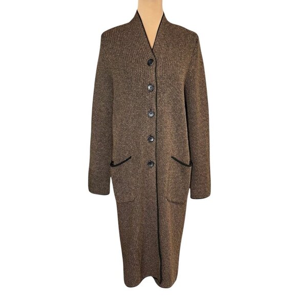 NWOT J.Jill Haley Topper Coat Cardigan Sz.M Brown Textured Knit Duster Fall - Picture 3 of 14